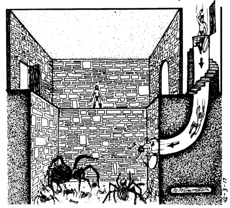 Door Lover's Room from Grimtooth's Book of Old School Traps. Artist Steve Compton